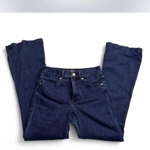 Indigo Blue Flare Wide Leg Jeans with Classic Stitching